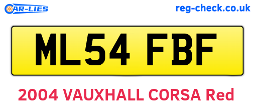 ML54FBF are the vehicle registration plates.