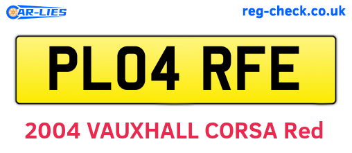 PL04RFE are the vehicle registration plates.