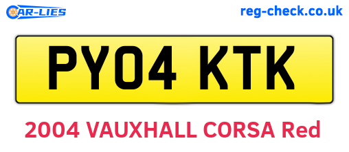PY04KTK are the vehicle registration plates.