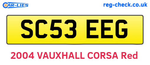 SC53EEG are the vehicle registration plates.
