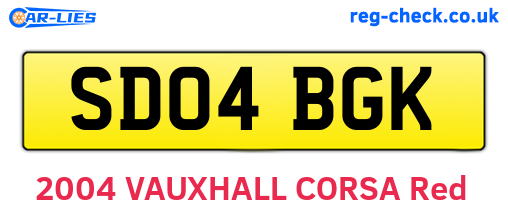 SD04BGK are the vehicle registration plates.