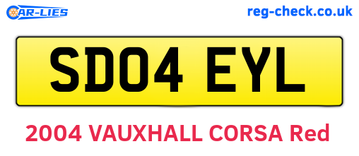 SD04EYL are the vehicle registration plates.