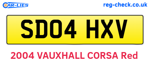 SD04HXV are the vehicle registration plates.