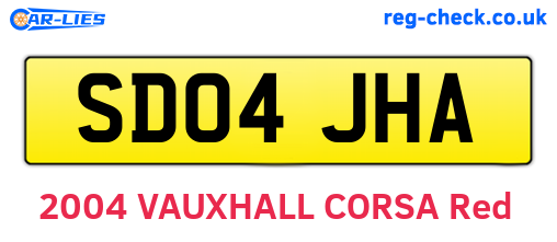 SD04JHA are the vehicle registration plates.