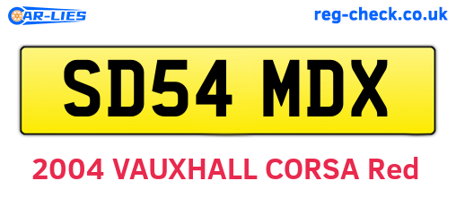 SD54MDX are the vehicle registration plates.