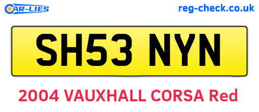 SH53NYN are the vehicle registration plates.