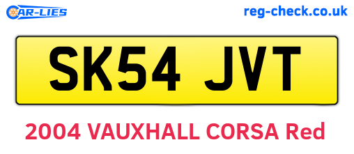 SK54JVT are the vehicle registration plates.