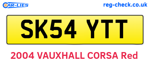SK54YTT are the vehicle registration plates.