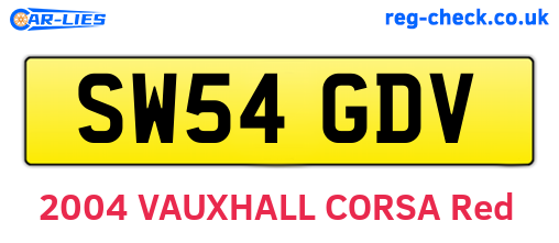 SW54GDV are the vehicle registration plates.