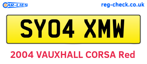 SY04XMW are the vehicle registration plates.