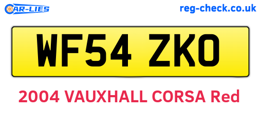 WF54ZKO are the vehicle registration plates.