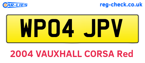 WP04JPV are the vehicle registration plates.