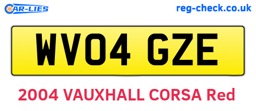 WV04GZE are the vehicle registration plates.