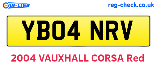 YB04NRV are the vehicle registration plates.