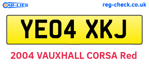 YE04XKJ are the vehicle registration plates.