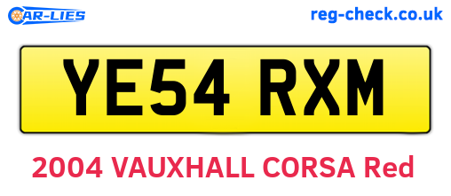 YE54RXM are the vehicle registration plates.