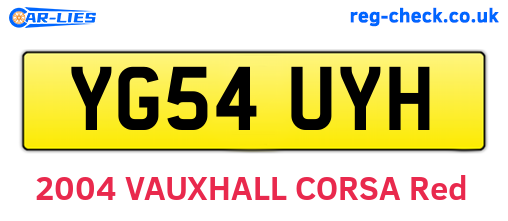 YG54UYH are the vehicle registration plates.