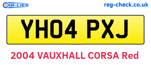YH04PXJ are the vehicle registration plates.