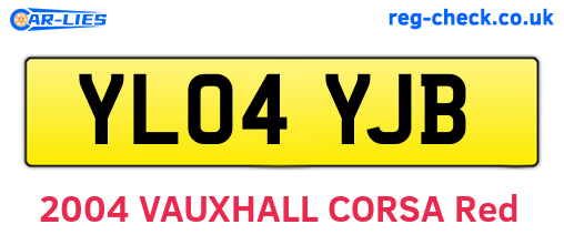 YL04YJB are the vehicle registration plates.