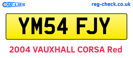 YM54FJY are the vehicle registration plates.