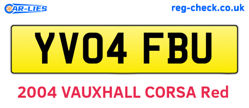 YV04FBU are the vehicle registration plates.