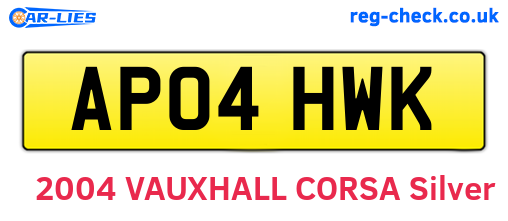 AP04HWK are the vehicle registration plates.