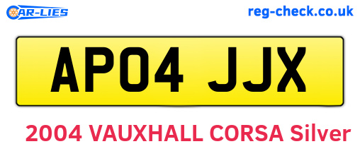 AP04JJX are the vehicle registration plates.