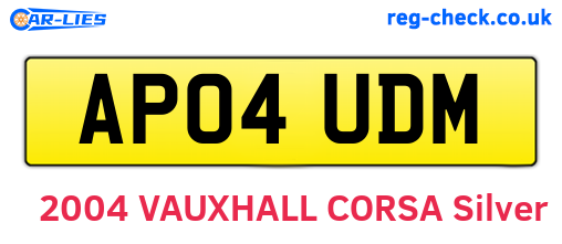 AP04UDM are the vehicle registration plates.