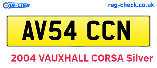 AV54CCN are the vehicle registration plates.