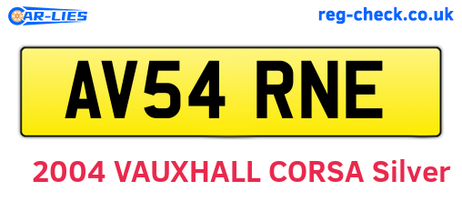 AV54RNE are the vehicle registration plates.