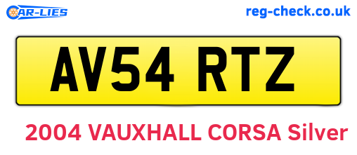 AV54RTZ are the vehicle registration plates.