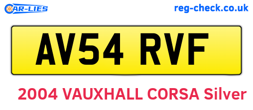 AV54RVF are the vehicle registration plates.