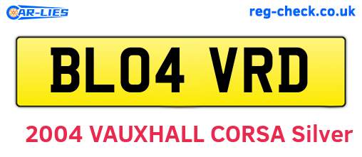 BL04VRD are the vehicle registration plates.