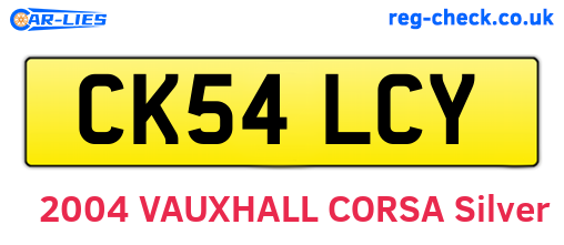 CK54LCY are the vehicle registration plates.