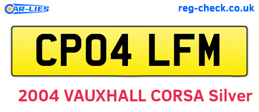 CP04LFM are the vehicle registration plates.