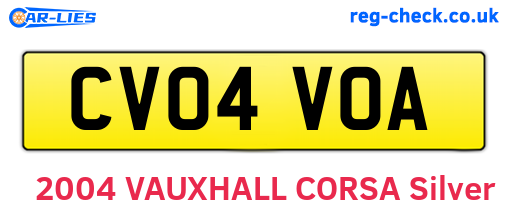 CV04VOA are the vehicle registration plates.