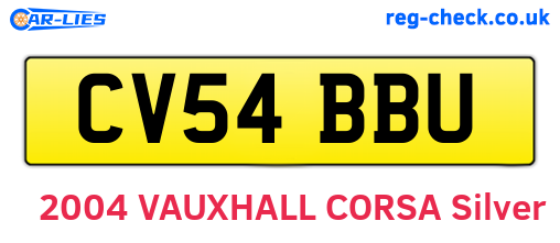 CV54BBU are the vehicle registration plates.