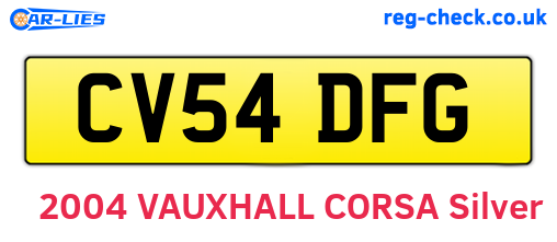 CV54DFG are the vehicle registration plates.