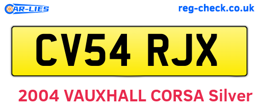 CV54RJX are the vehicle registration plates.