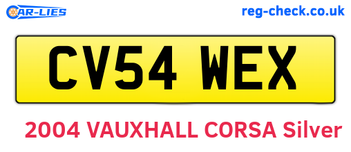 CV54WEX are the vehicle registration plates.