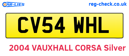 CV54WHL are the vehicle registration plates.