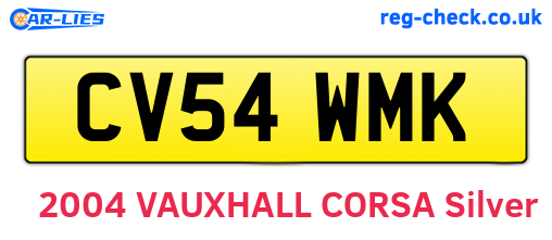 CV54WMK are the vehicle registration plates.