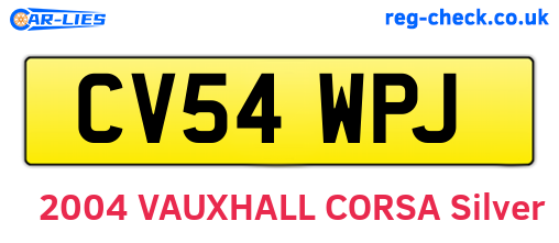 CV54WPJ are the vehicle registration plates.