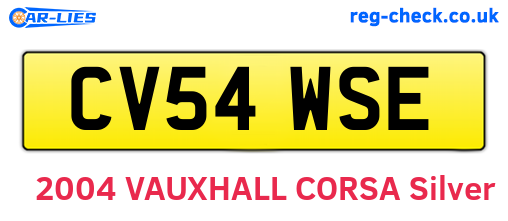 CV54WSE are the vehicle registration plates.