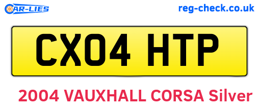 CX04HTP are the vehicle registration plates.