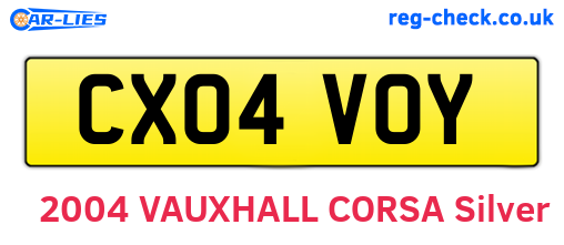 CX04VOY are the vehicle registration plates.