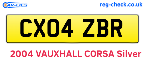CX04ZBR are the vehicle registration plates.
