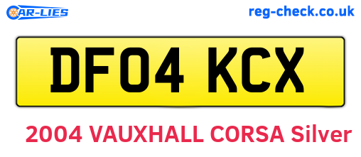 DF04KCX are the vehicle registration plates.