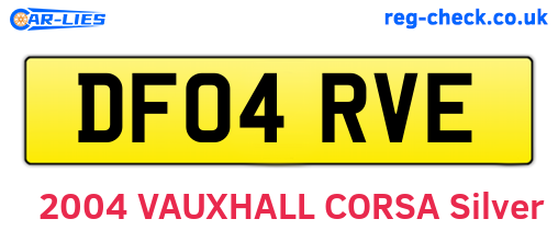 DF04RVE are the vehicle registration plates.