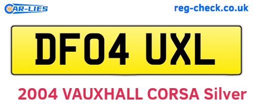DF04UXL are the vehicle registration plates.